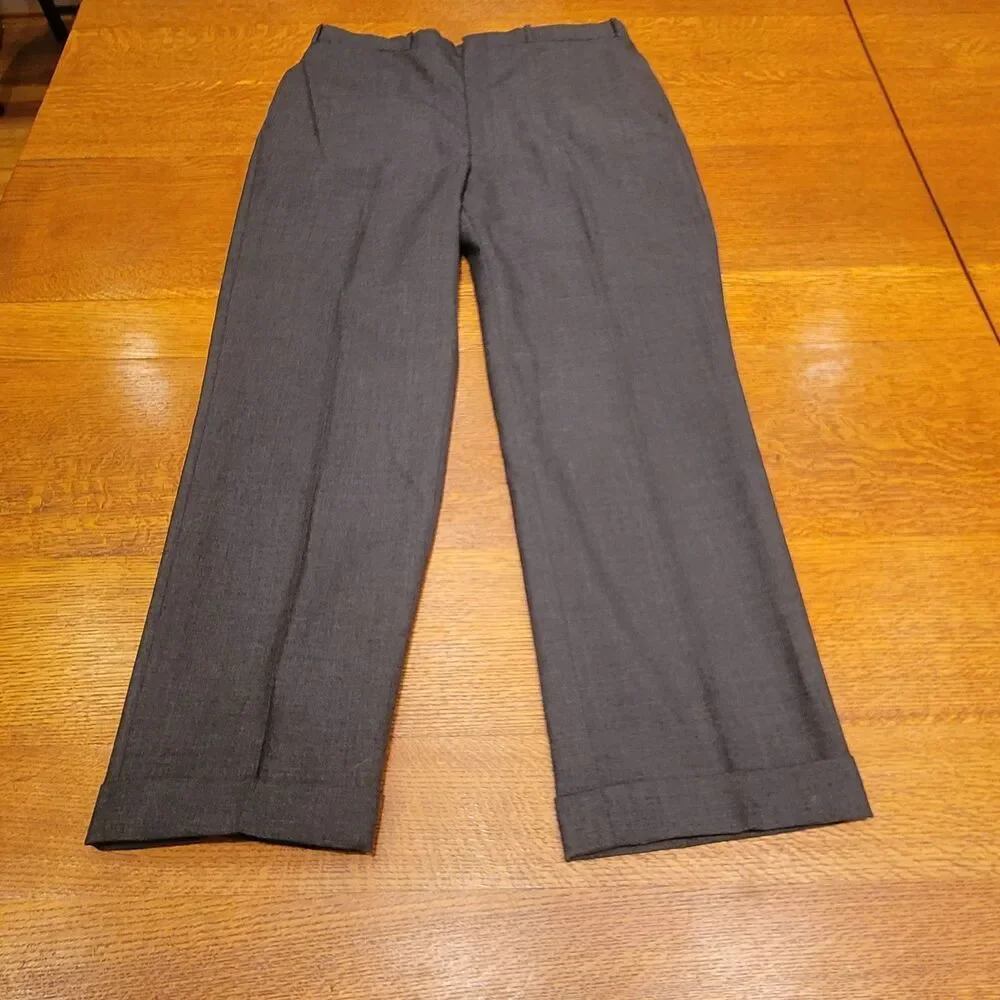 VTG Brooks Brothers 100% Wool Gray Flat Front Chino Dress Pants USA Made 36x30